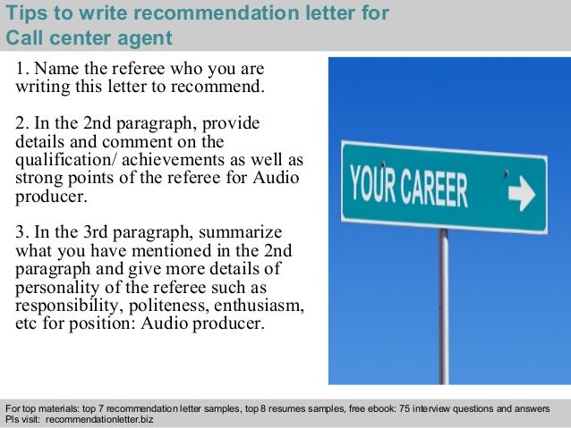 call center agent recommendation letter letter call sign
