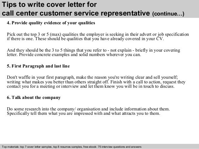 customer service representative resume cover letters