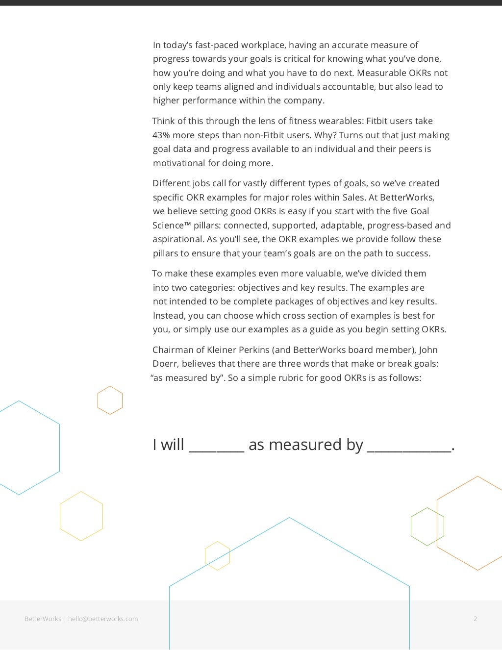 Goal Examples for Call Center