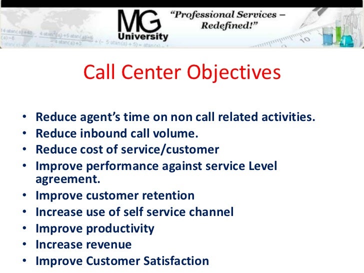call center objectives
