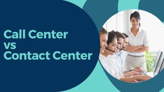 Call Center
vs
Contact Center
 