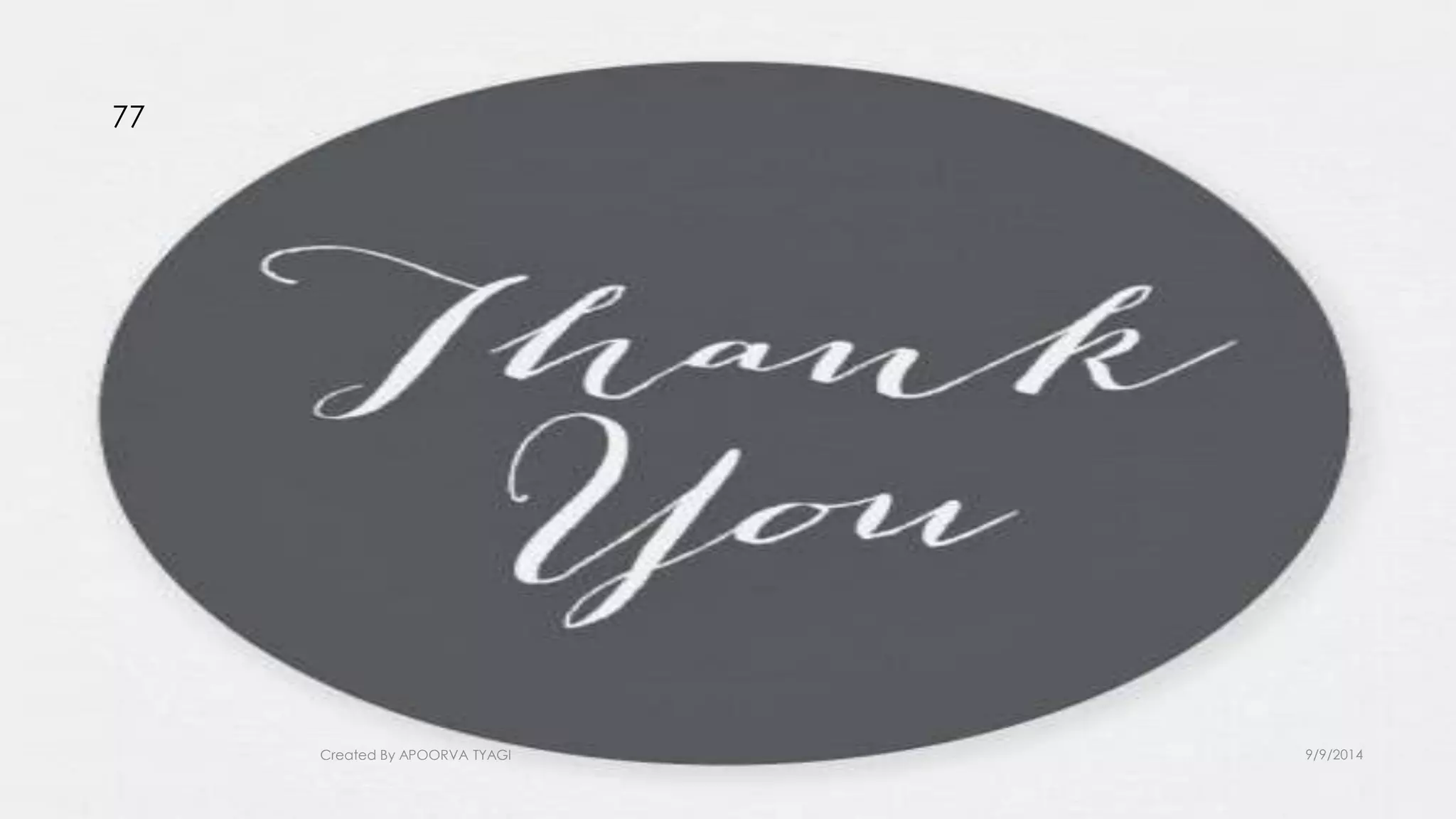 Created By APOORVA TYAGI 9/9/2014 
77 
