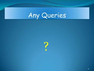 Any Queries




    ?
              54
 