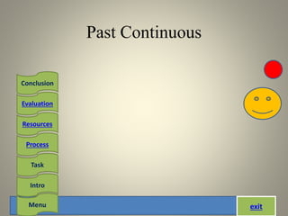 exit
Past Continuous
Menu
Task
Process
Intro
Resources
Evaluation
Conclusion
 