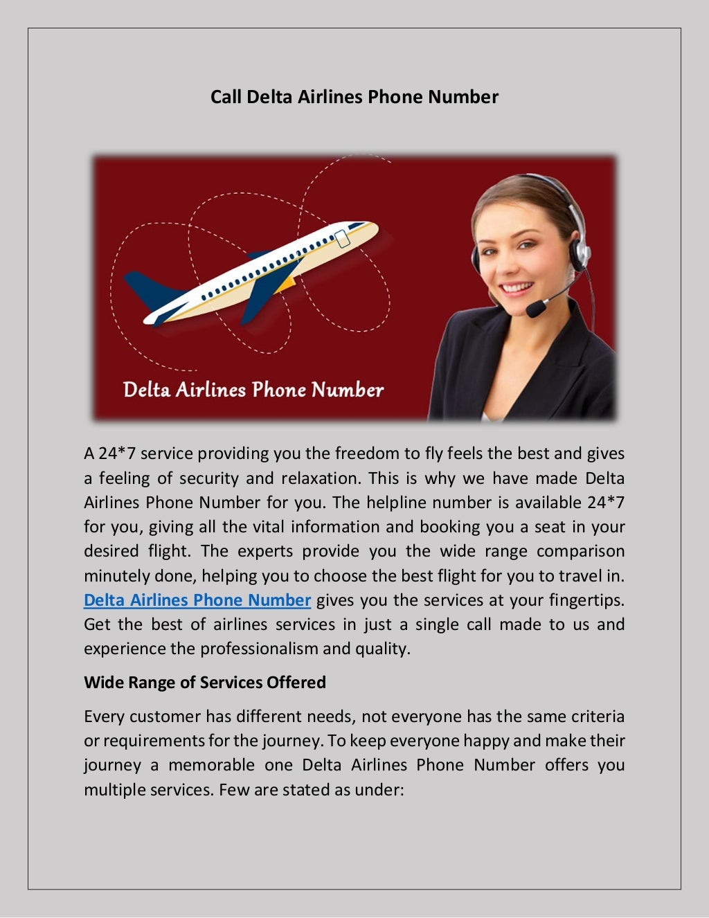 Call delta airlines phone number