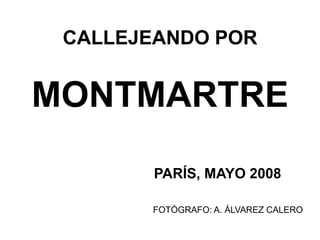 CALLEJEANDO POR
MONTMARTRE
PARÍS, MAYO 2008
FOTÓGRAFO: A. ÁLVAREZ CALERO
 