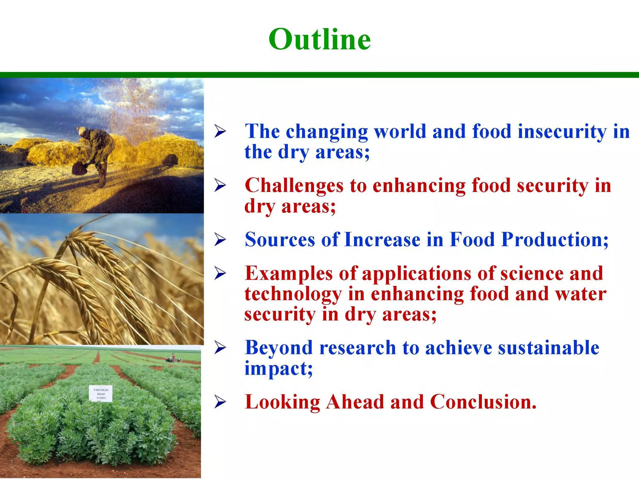 Role of Science and Technology in Food & Water Security in Drylands | PDF