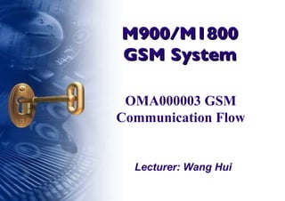 M900/M1800 GSM System Lecturer: Wang Hui OMA000003 GSM Communication Flow 