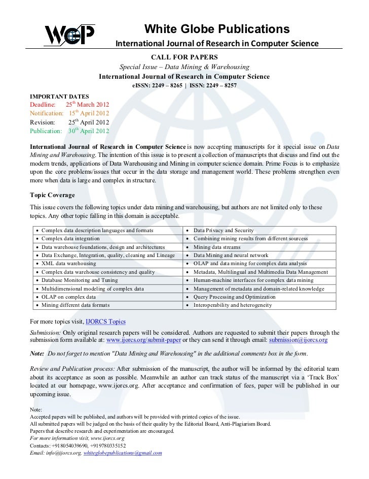 Research papers in computer science topics 2012
