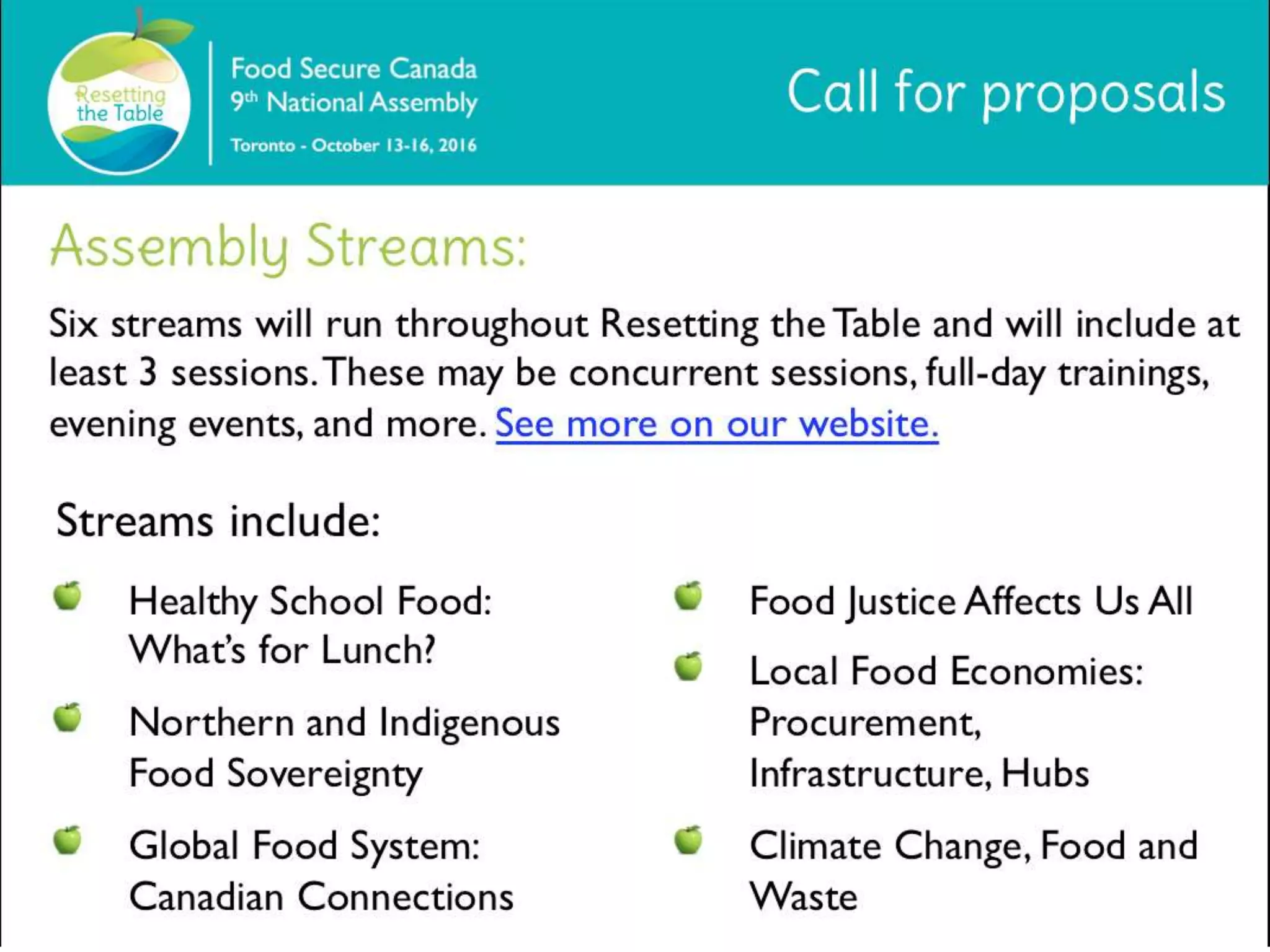 Call for proposals | Resetting the Table 2016