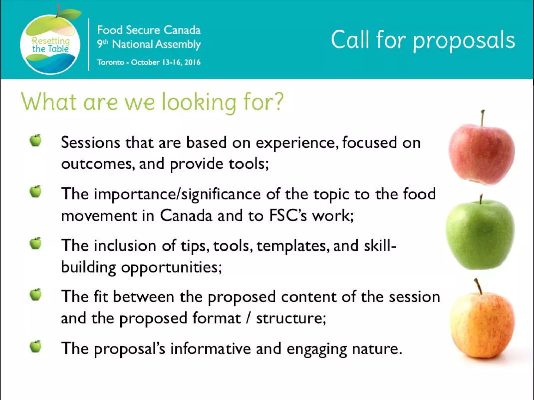 Call for proposals | Resetting the Table 2016