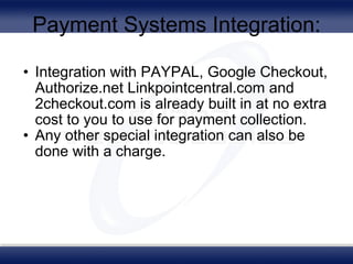 Payment Systems Integration: ,[object Object],[object Object]