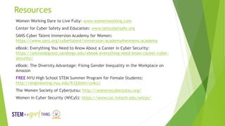 Calling All Women: The Cyber Security Field Needs You! | PPTX