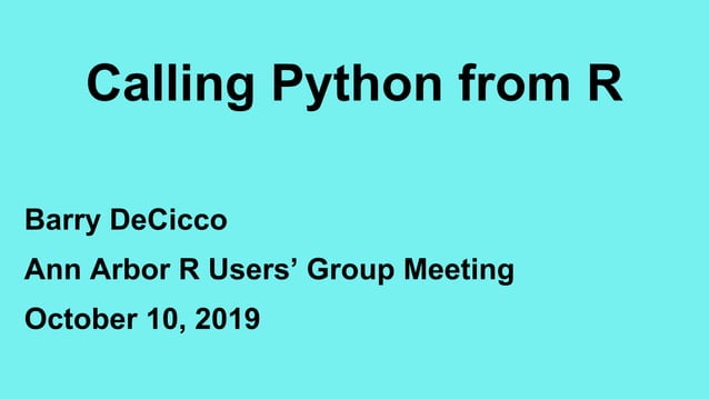 Calling python from r | PPT