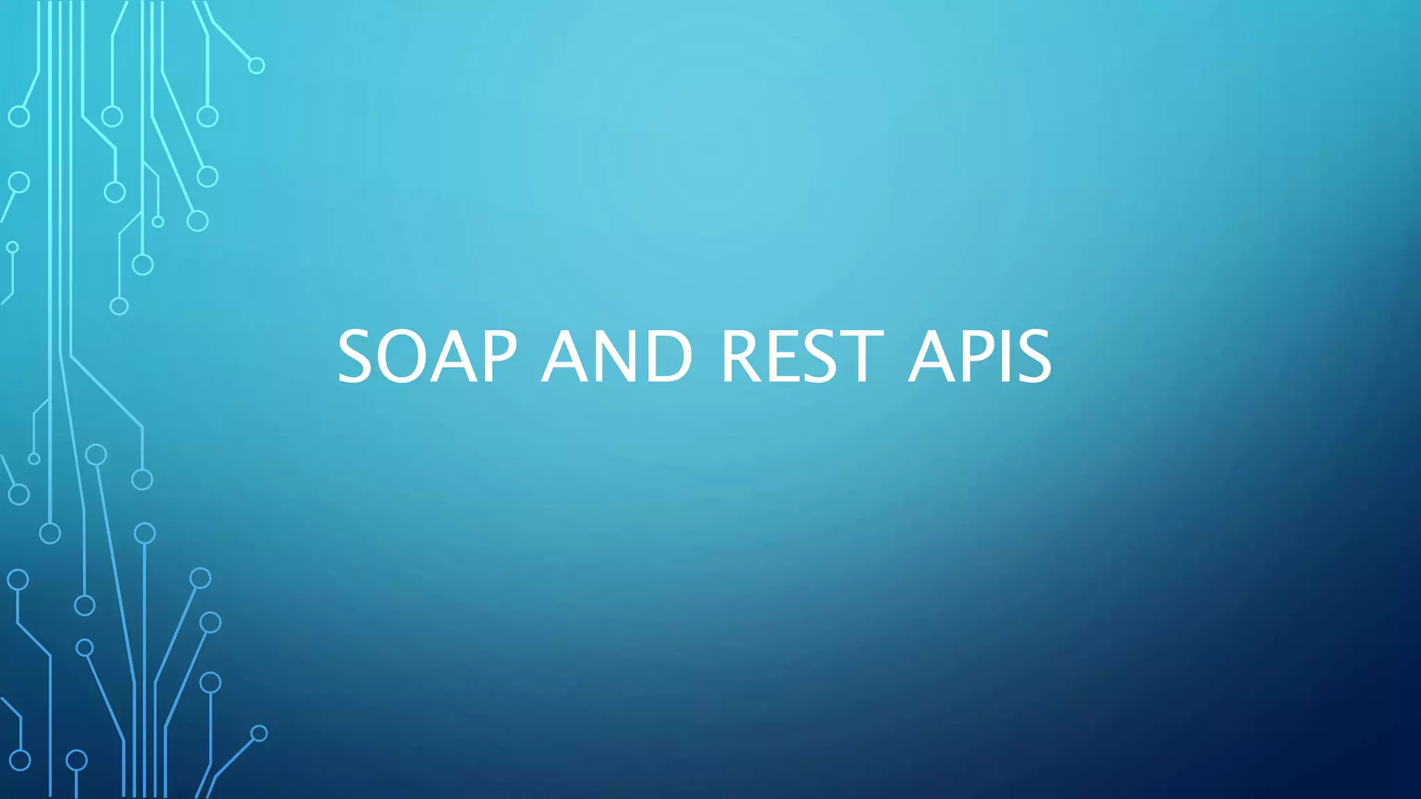 SOAP AND REST APIS
 