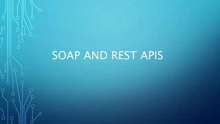 SOAP AND REST APIS
 