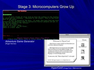 Stage 3: Microcomputers Grow Up Adventure Game Generator (Roger Kenner) HyperCard  (Image from  Web source) 