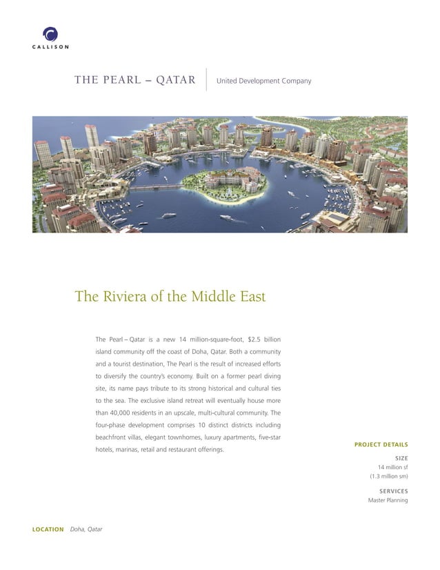 Callison Master Planning Qualifications