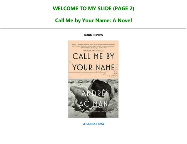 Pdf Call Me By Your Name A Novel Pre Order