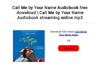 Call Me By Your Name Audiobook Free Download Call Me By Your Name A