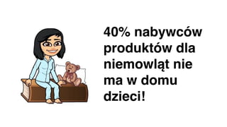 40% nabywców
produktów dla
niemowląt nie
ma w domu
dzieci!
 