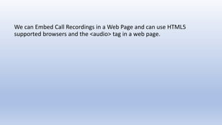 Call recording overview ring central | PPTX