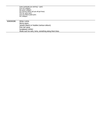 Call Sheet 1 | PDF