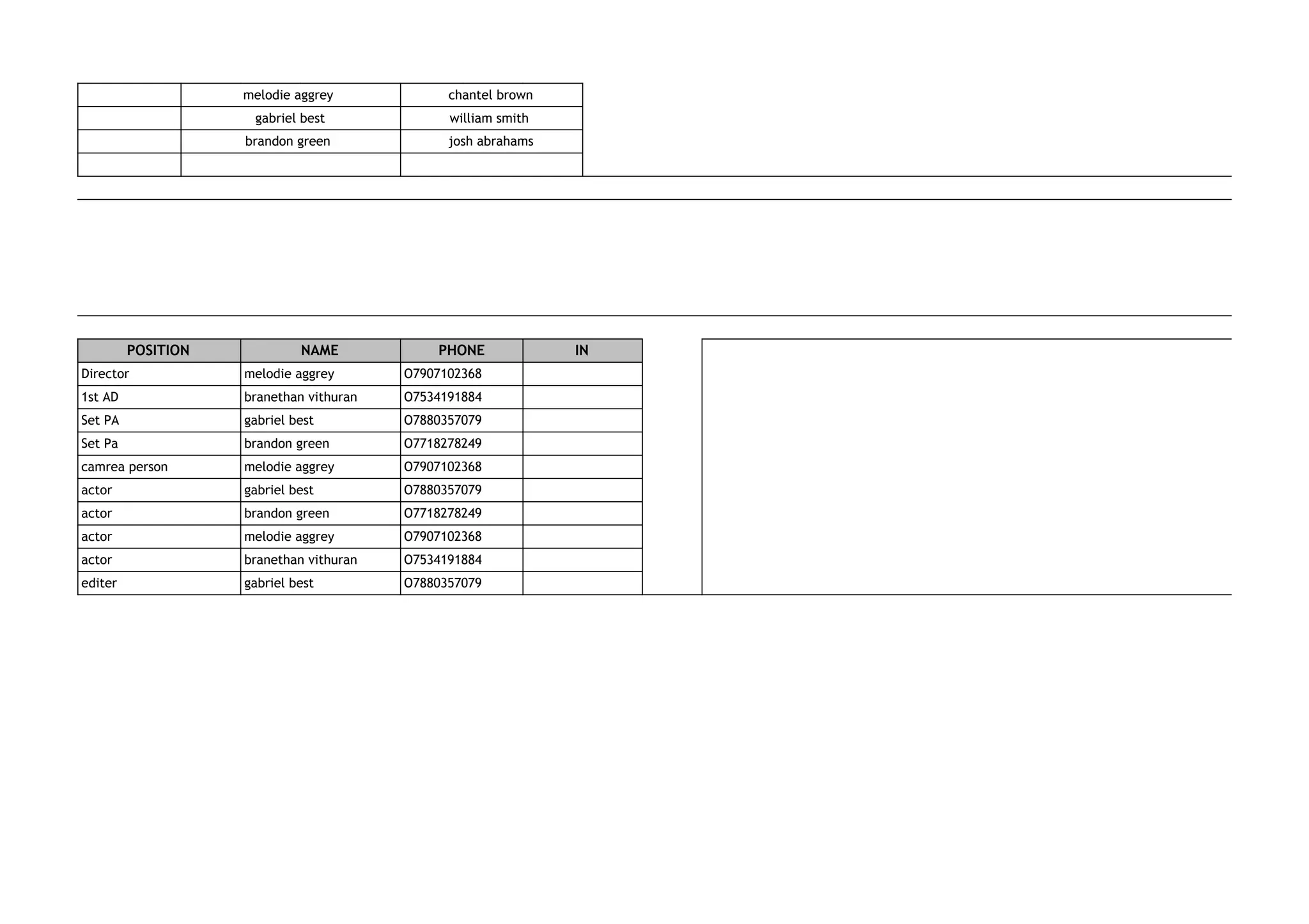 Call sheet call sheet | PPT | Free Download