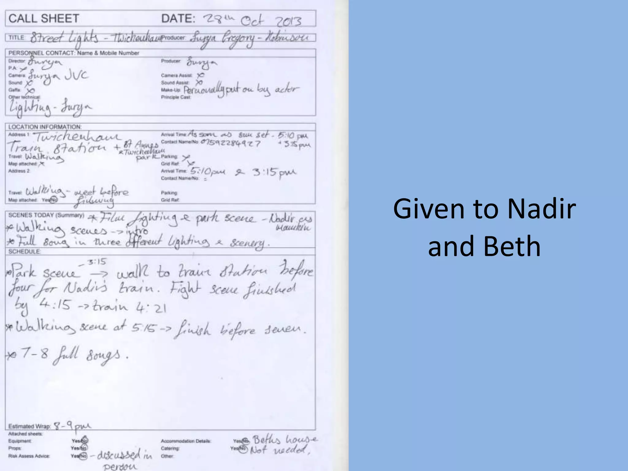 Given to Nadir
and Beth