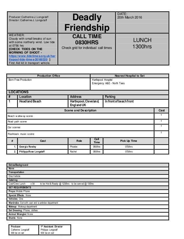 day sheet