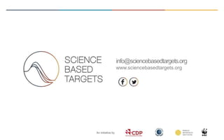 info@sciencebasedtargets.org
www.sciencebasedtargets.org
An initiative by
 