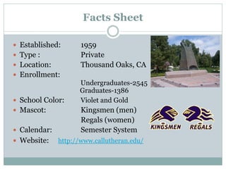 Cal lutheran university | PPT