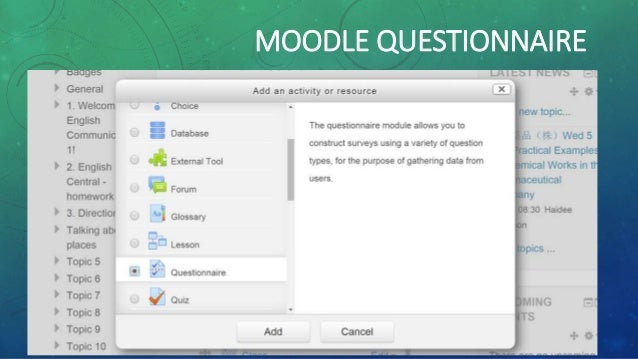 Blending in-class surveys with Moodle questionnaire
