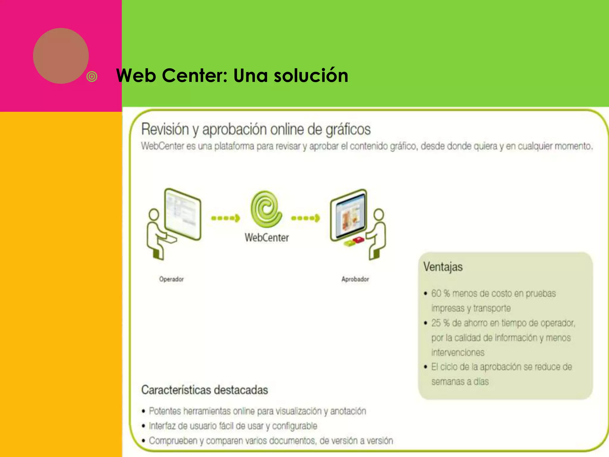 

Web Center: Una solución

 