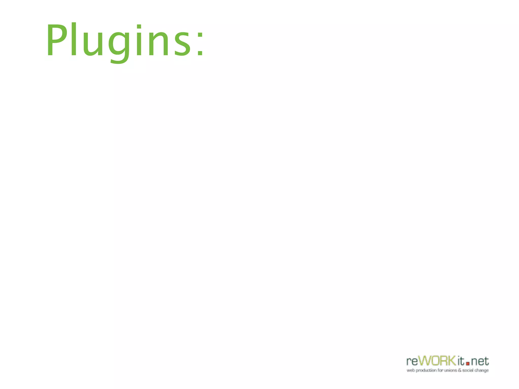 Plugins:
 