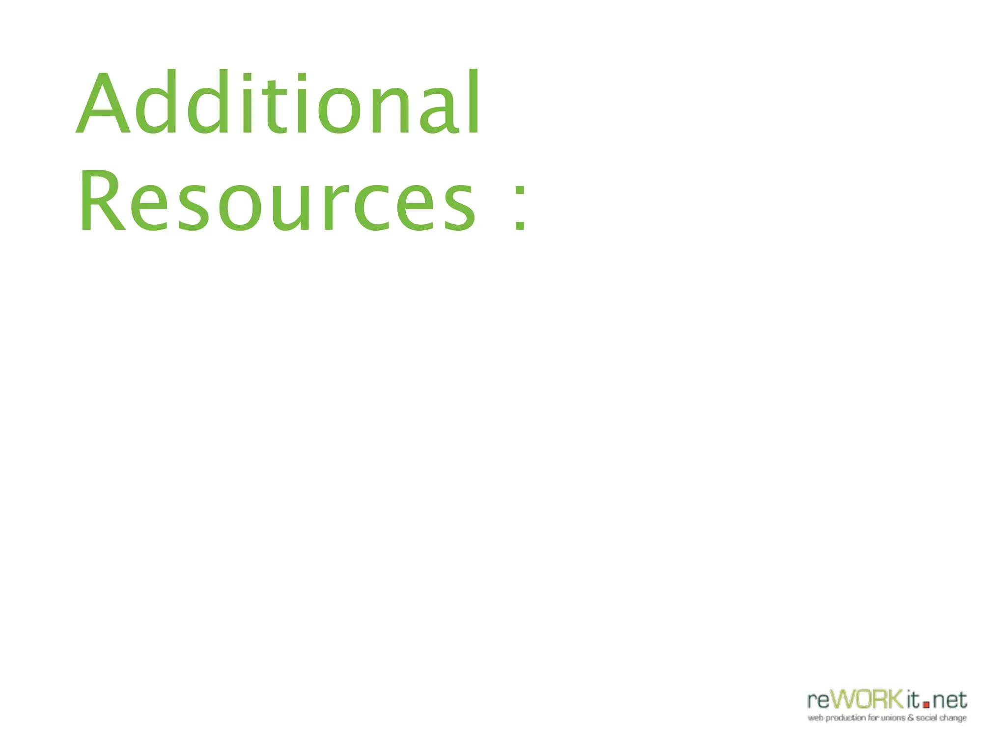 Additional
Resources :
 