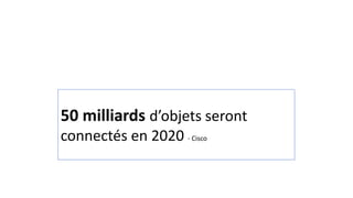 50 milliards d’objets seront
connectés en 2020 - Cisco
 