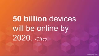 caseorganic.com
50 billion devices
will be online by
2020. -Cisco
 