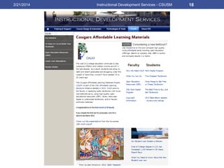 2/21/2014 Instructional Development Services - CSUSM 18
 