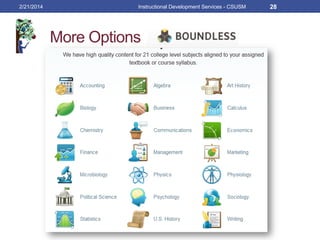 More Options
2/21/2014 Instructional Development Services - CSUSM 28
 