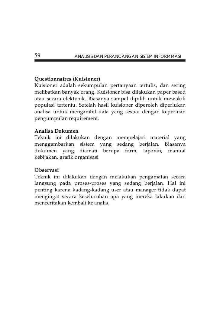 Perancangan dan Analisa Sistem