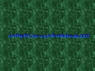 La Paz B.C.Sur a 13 de octubre de 2002 