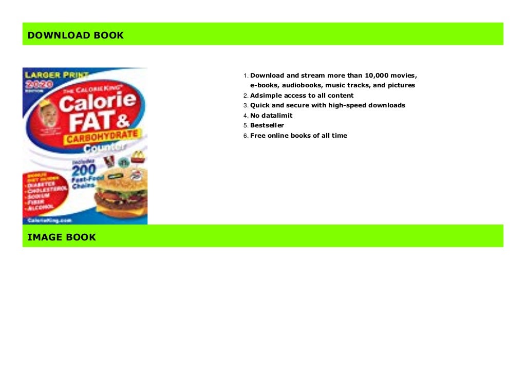 CalorieKing 2020 Larger Print Calorie, Fat Carbohydrate Counter HARDCOVER