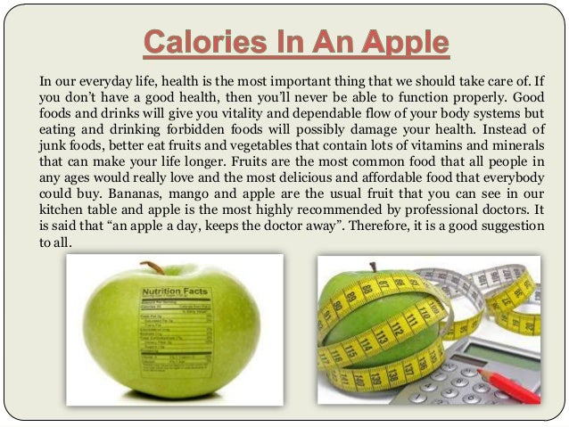 How many calories in an apple 25 How many calories in an apple 56