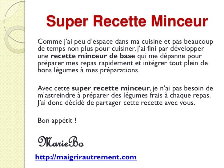 Calories négatives - Super Recette Minceur Calories négatives - Super Recette Minceur