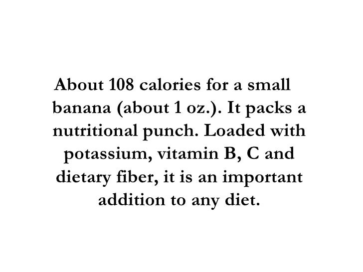 Calories Per One Banana