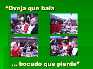 “Oveja que bala …  bocado que pierde” 