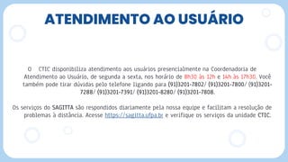 ATENDIMENTO AO USUÁRIO
 