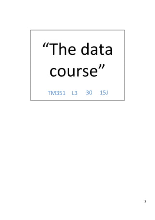 It’s	
  replacing	
  a	
  “tradi:onal”	
  databases	
  course,	
  but	
  we’re	
  planning	
  quite	
  a	
  twists…	
  
Wh...