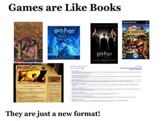 Games are Like Books They are just a new format! 